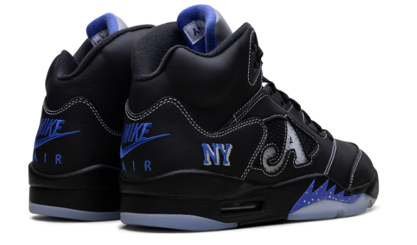 Air Jordan 5 Retro x Awake NY 'Black / Racer Blue' Sneakers (DV4982-004)