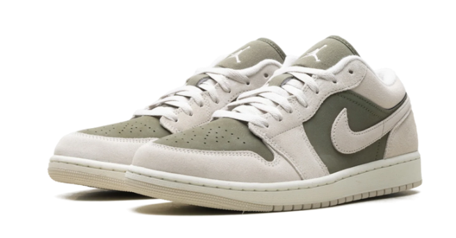 Air Jordan 1 Low SE 'Medium Olive / Sail' Sneakers (HV4089-201)