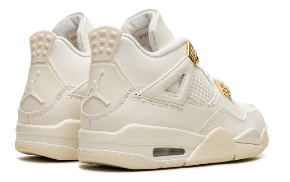 Air Jordan 4 Women's 'Metallic Gold' Sneakers - Sail (AQ9129-170)