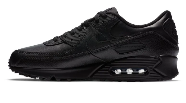 Nike Air Max 90 LTR Men’s Leather Sneakers – Triple Black