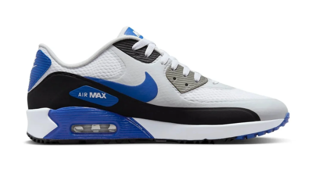 Nike Air Max 90 Men’s Golf Shoes – White / Grey / Blue