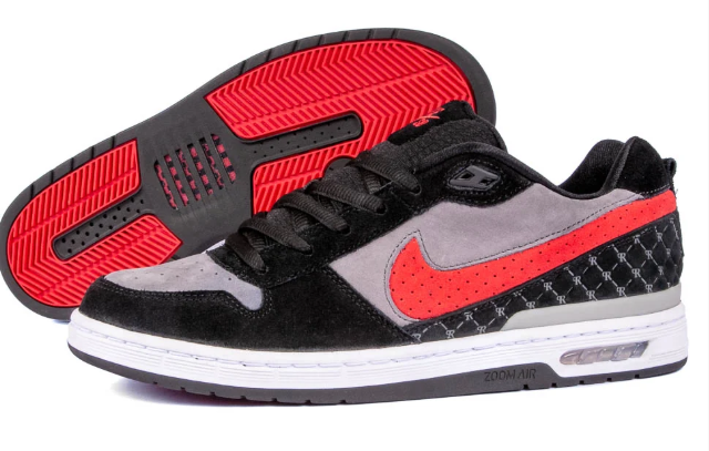 Nike SB Paul Rodriguez Zoom Air Low Skate Shoes – Black / Varsity Red / Flint Grey