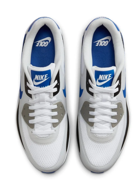 Nike Air Max 90 Men’s Golf Shoes – White / Grey / Blue