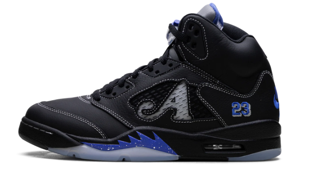 Air Jordan 5 Retro x Awake NY 'Black / Racer Blue' Sneakers (DV4982-004)