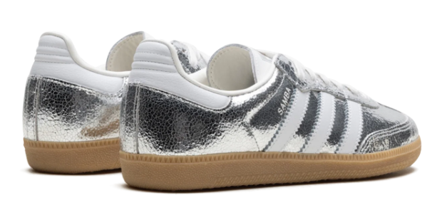 adidas Samba OG Women’s Sneakers – Silver Metallic Cracked Leather