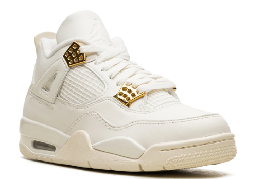Air Jordan 4 Women's 'Metallic Gold' Sneakers - Sail (AQ9129-170)