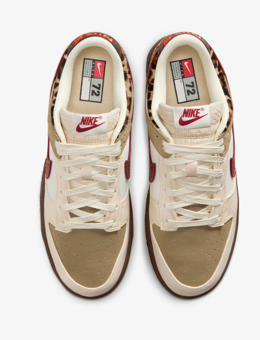 Nike Dunk Low Unisex Sneakers – Cream / Olive / Burgundy
