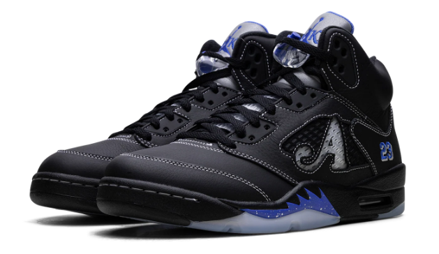 Air Jordan 5 Retro x Awake NY 'Black / Racer Blue' Sneakers (DV4982-004)