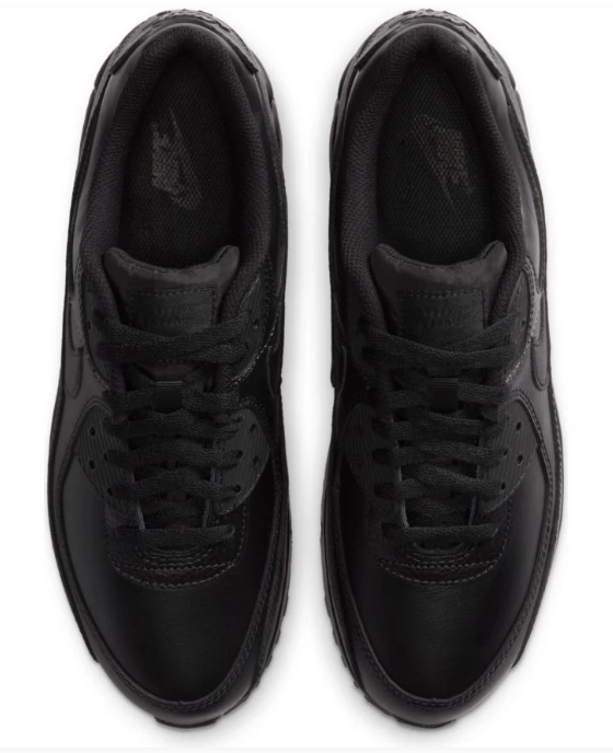Nike Air Max 90 LTR Men’s Leather Sneakers – Triple Black